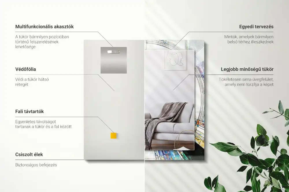 Rectangular wall mirror design Abstract Mosaic of Circles