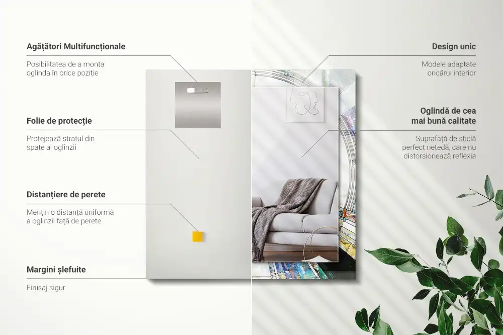 Rectangular wall mirror design Abstract Mosaic of Circles