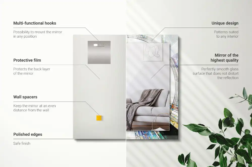 Rectangular wall mirror design Abstract Mosaic of Circles