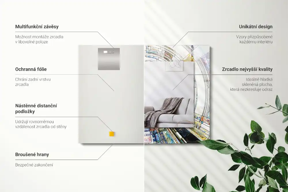 Rectangular wall mirror design Abstract Mosaic of Circles