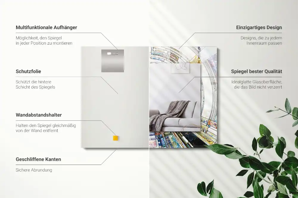 Rectangular wall mirror design Abstract Mosaic of Circles