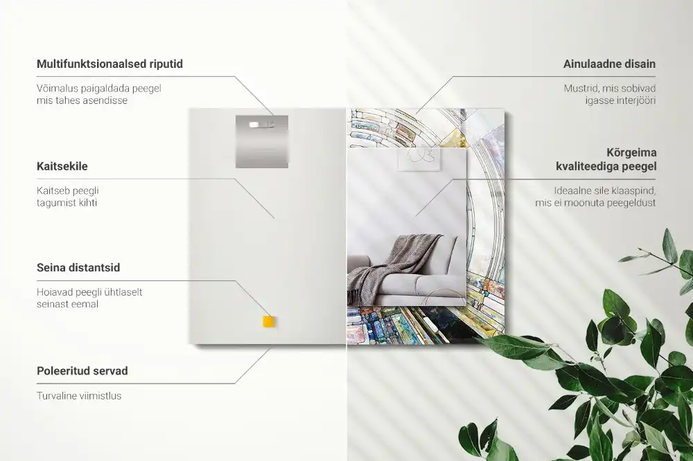 Rectangular wall mirror design Abstract Mosaic of Circles