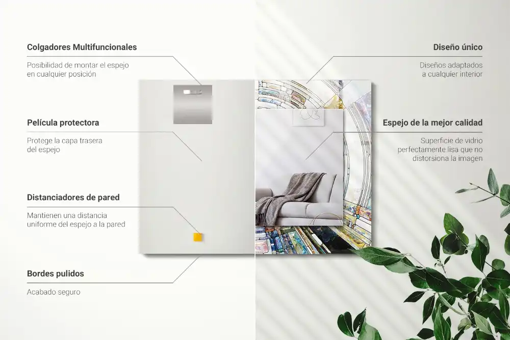 Rectangular wall mirror design Abstract Mosaic of Circles