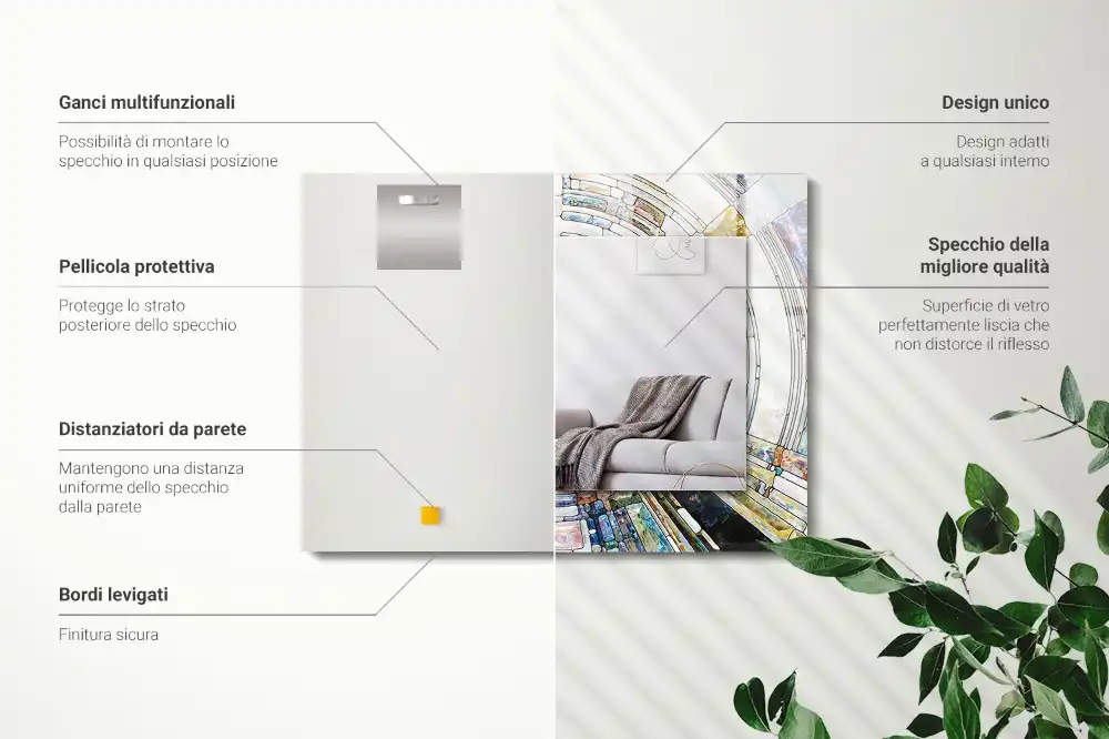 Rectangular wall mirror design Abstract Mosaic of Circles