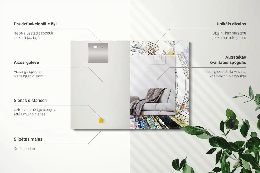 Rectangular wall mirror design Abstract Mosaic of Circles