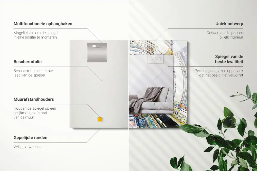 Rectangular wall mirror design Abstract Mosaic of Circles