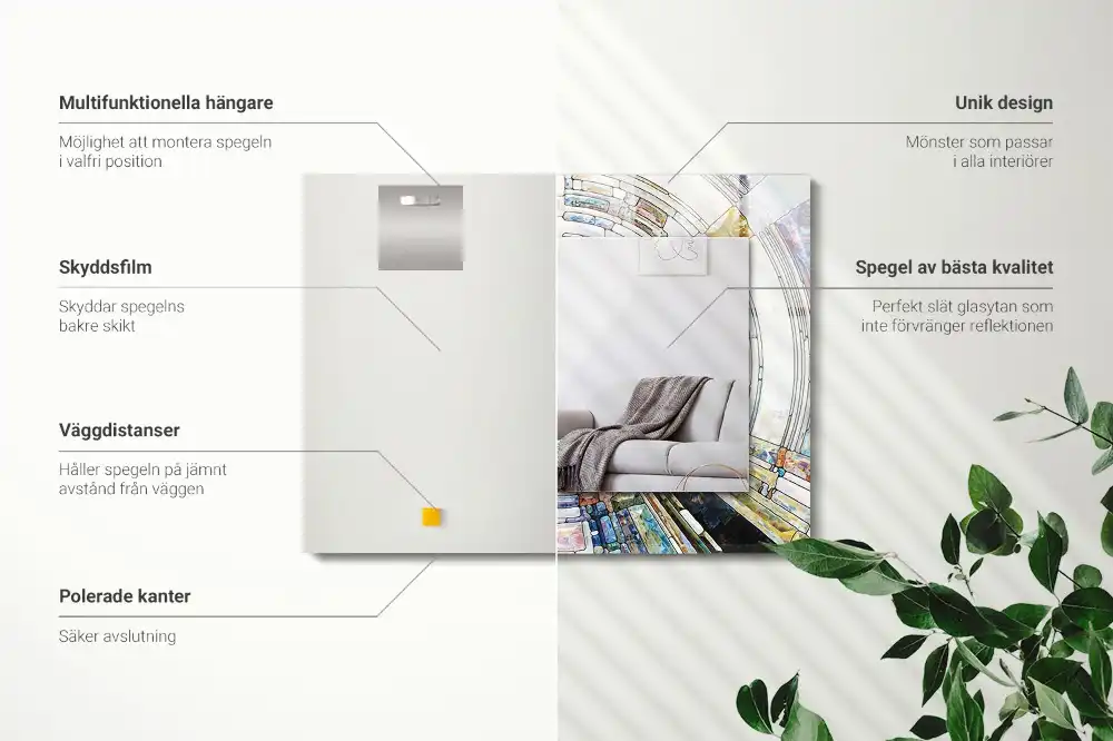 Rectangular wall mirror design Abstract Mosaic of Circles