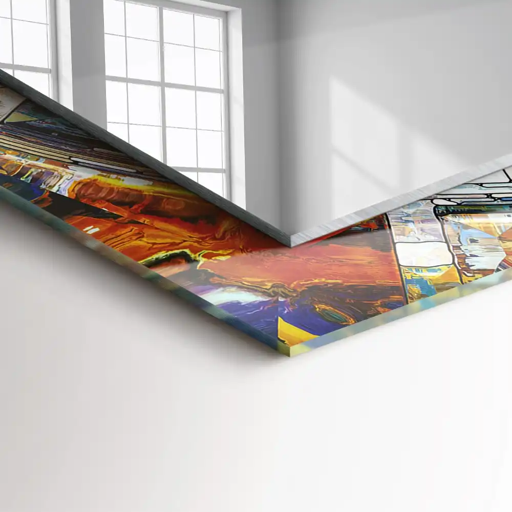 Rectangular wall mirror design Abstract Mosaic of Circles