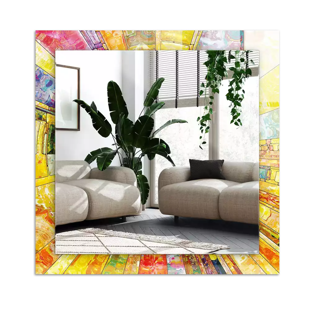 Rectangle decorative mirror Colorful abstract mosaic