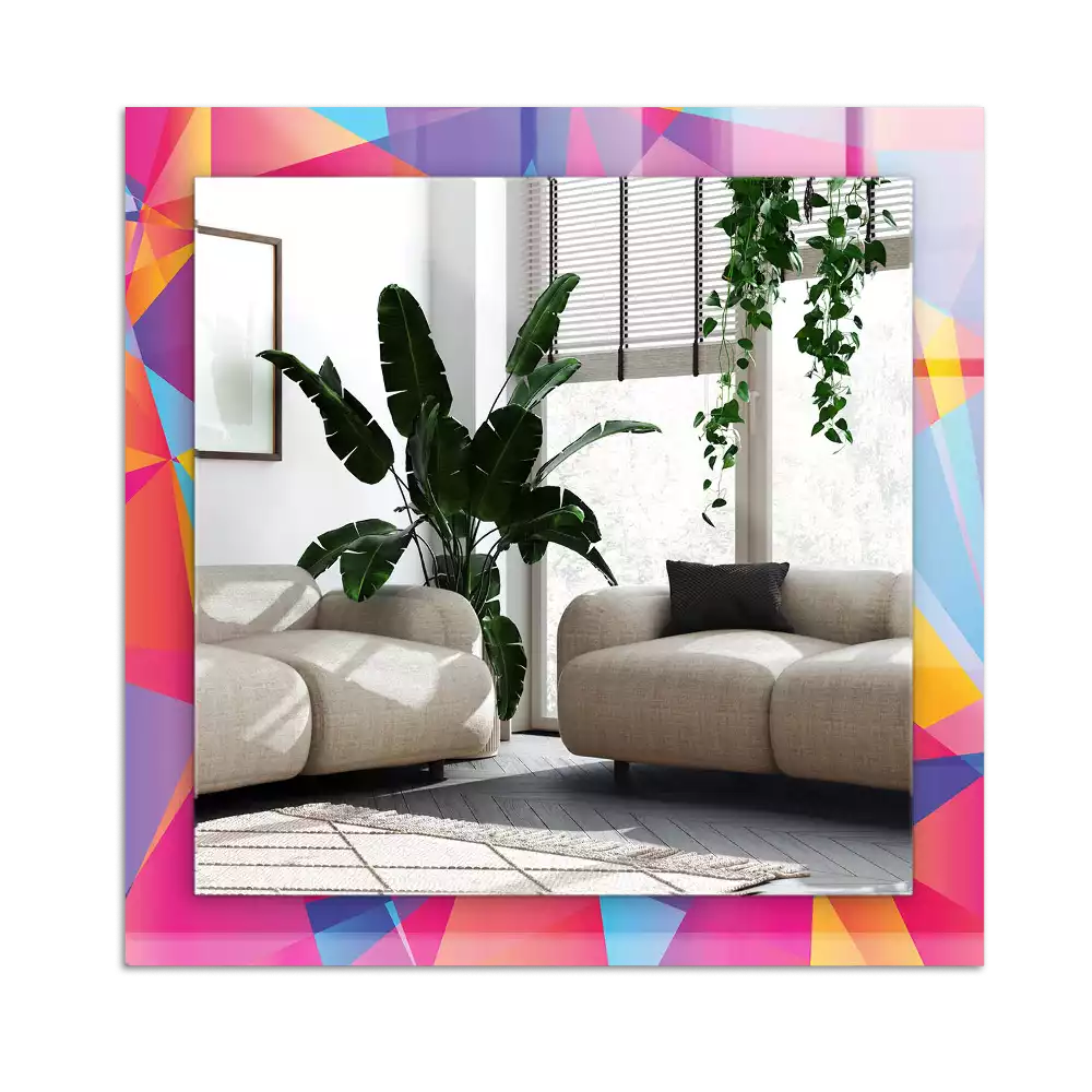 Rectangular decorative mirror Colorful geometric patterns