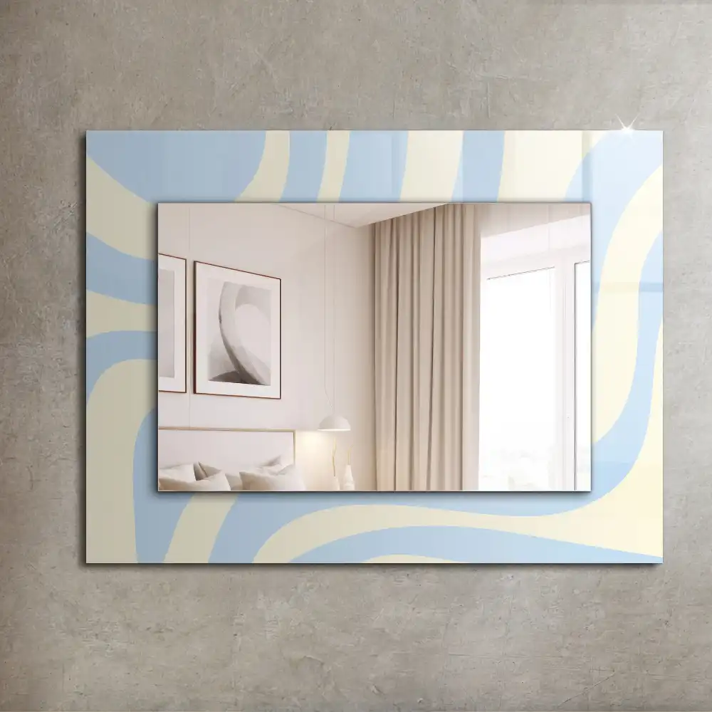 Rectangular mirror print Abstract wavy patterns