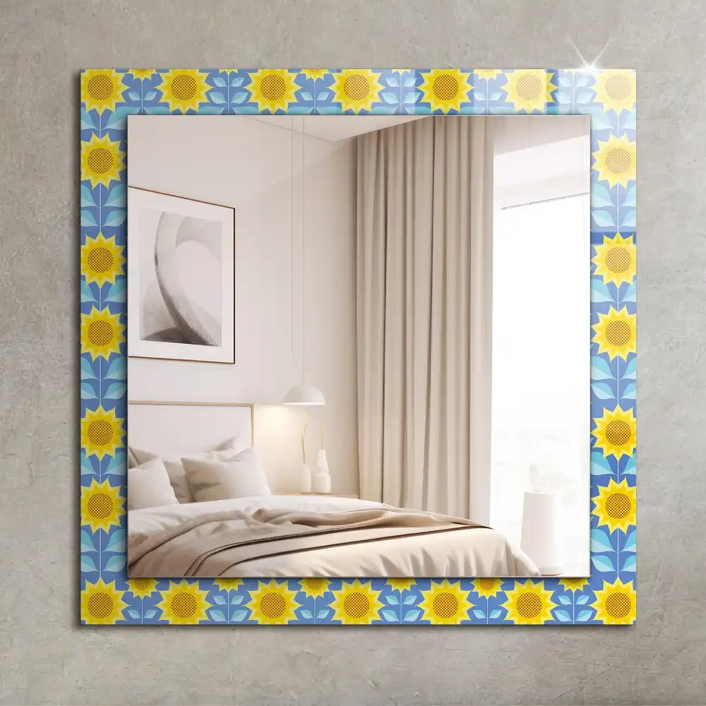 Rectangle decorative mirror Sunflowers leaves pattern