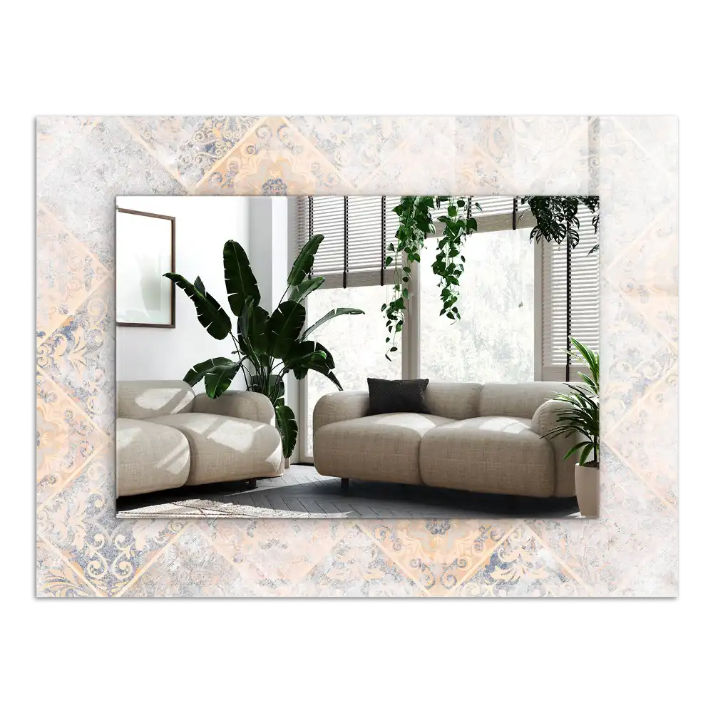 Rectangular decorative mirror Patterned tiles