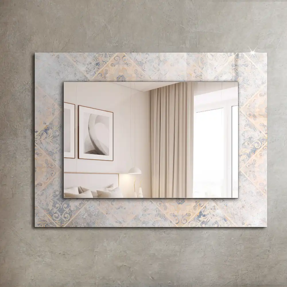 Rectangular decorative mirror Patterned tiles
