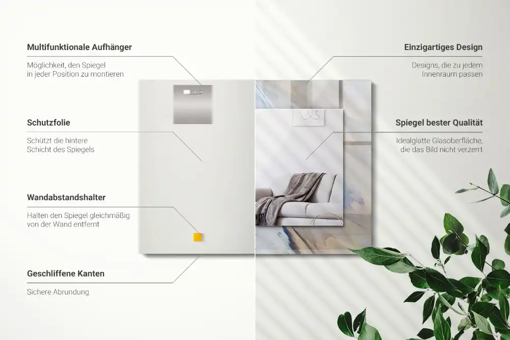 Rectangular mirror print Abstract colorful patterns