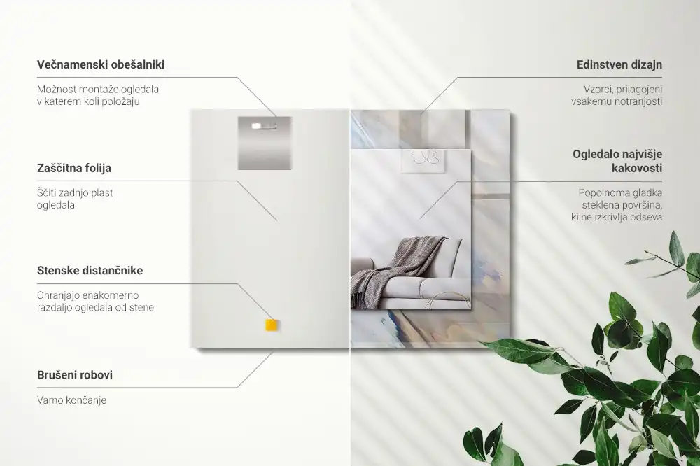 Rectangular mirror print Abstract colorful patterns