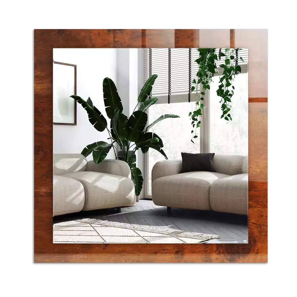 Rectangle decorative mirror Old wooden table