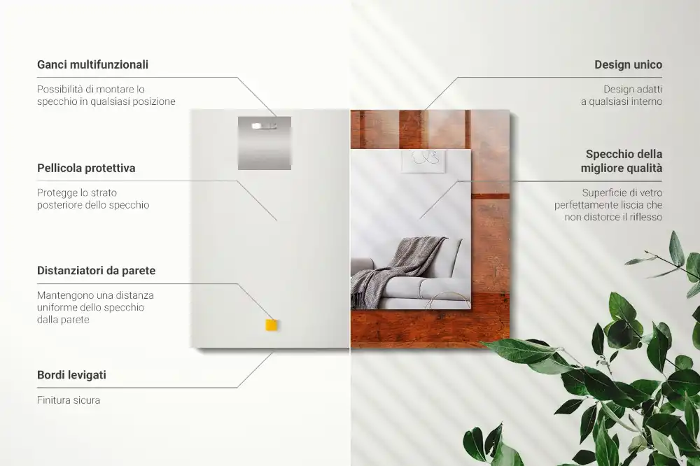 Rectangle decorative mirror Old wooden table