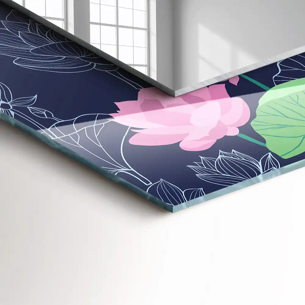 Rectangular mirror print Pink lotus flowers