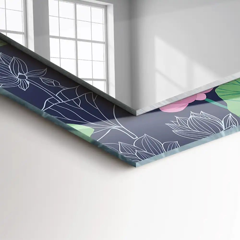 Rectangular mirror print Pink lotus flowers