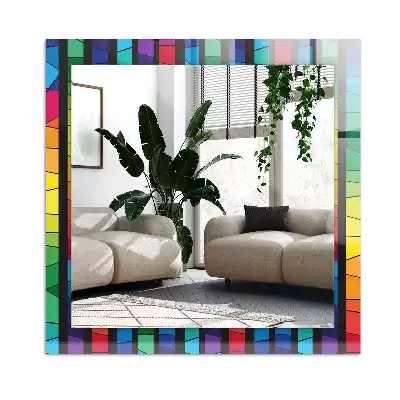 Rectangular mirror print Colorful stained glass stripes