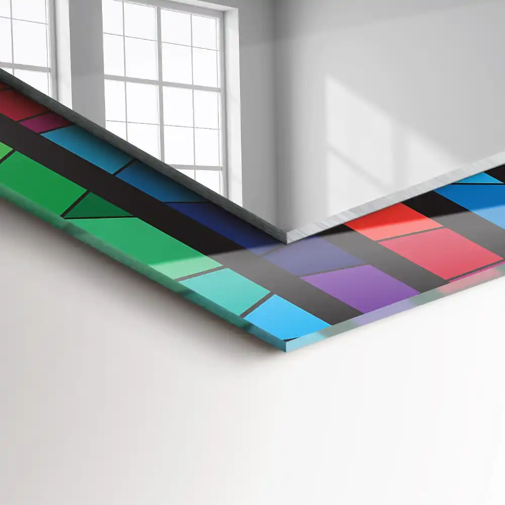 Rectangular mirror print Colorful stained glass stripes