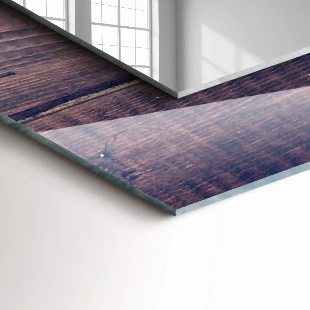 Rectangle decorative mirror Pink tulips wood