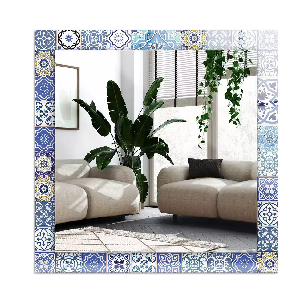 Rectangular decorative mirror Colorful mosaic tiles
