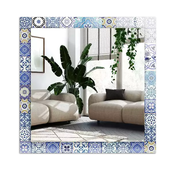 Rectangular decorative mirror Colorful mosaic tiles
