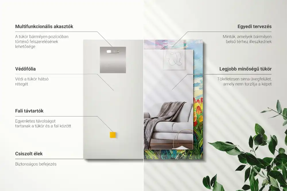 Rectangular mirror print Tulip field