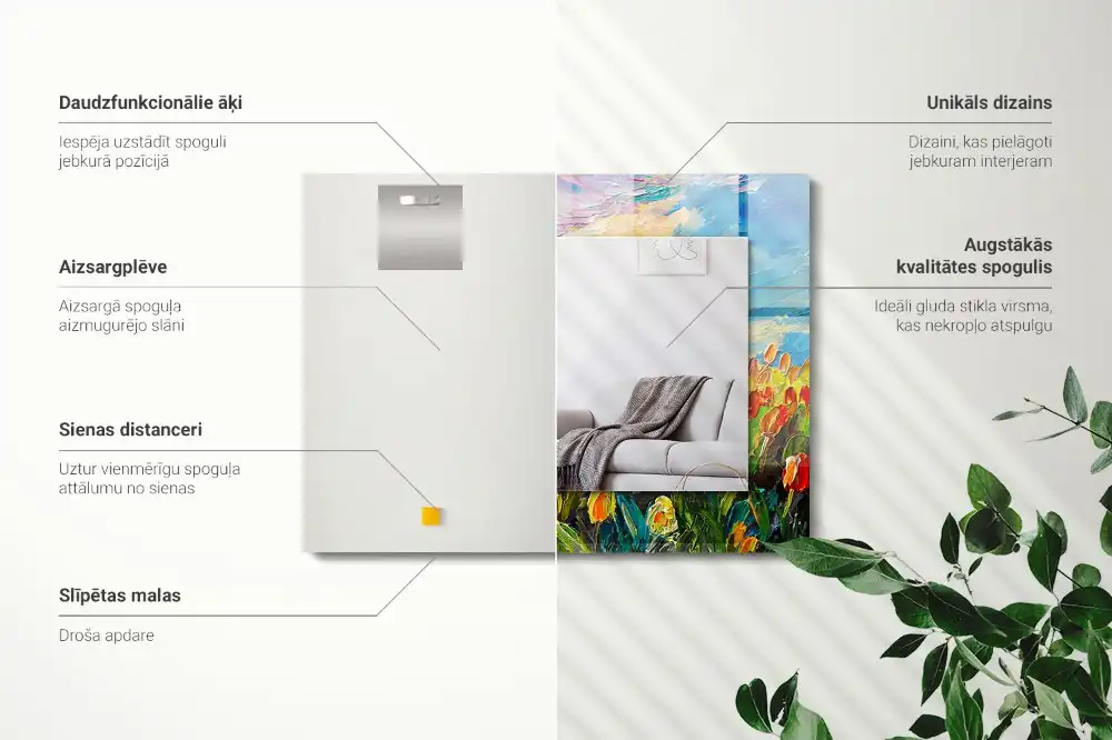 Rectangular mirror print Tulip field
