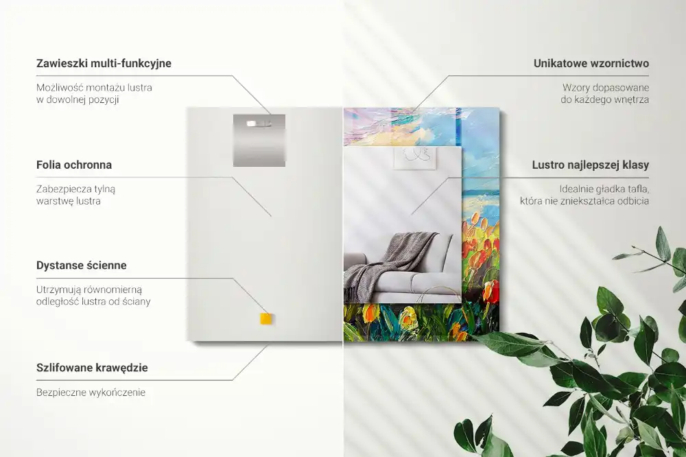 Rectangular mirror print Tulip field