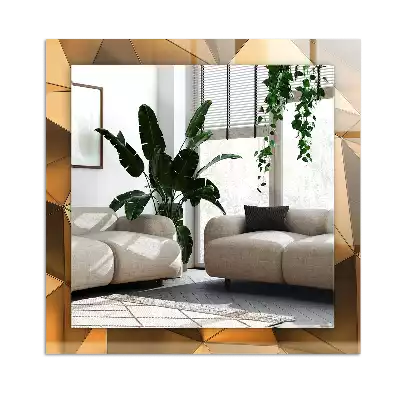 Rectangular wall mirror design Gold geometric patterns
