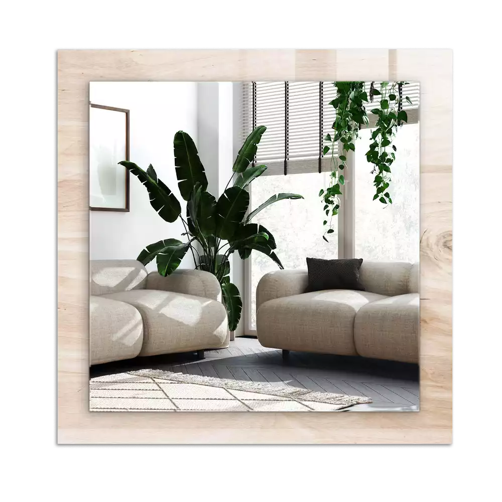 Rectangular mirror print Wood with knots