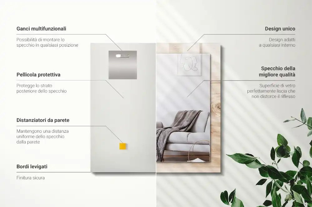 Rectangular mirror print Wood with knots