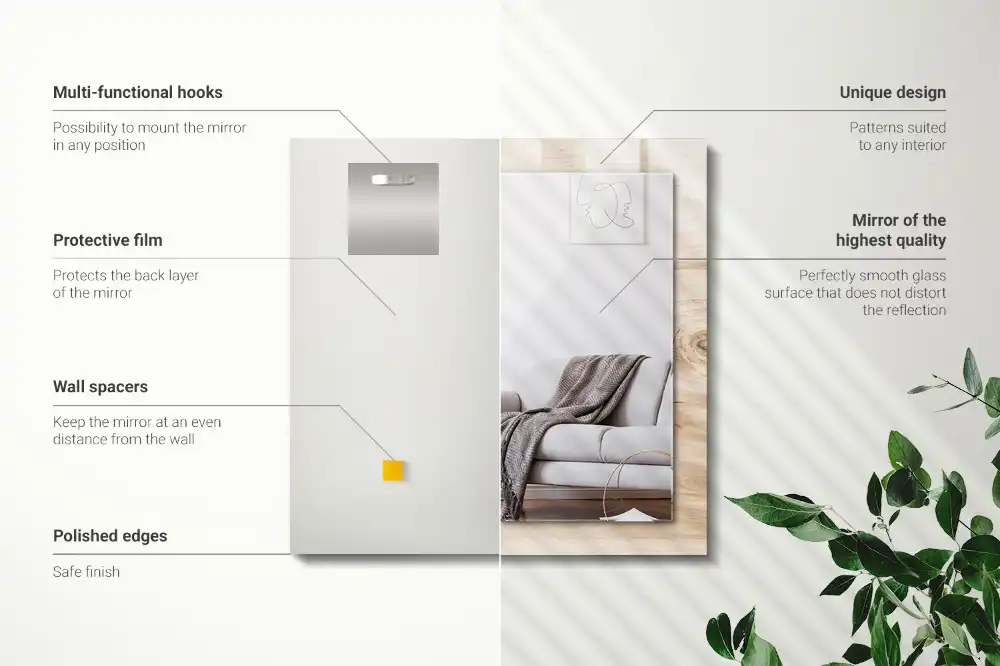 Rectangular mirror print Wood with knots