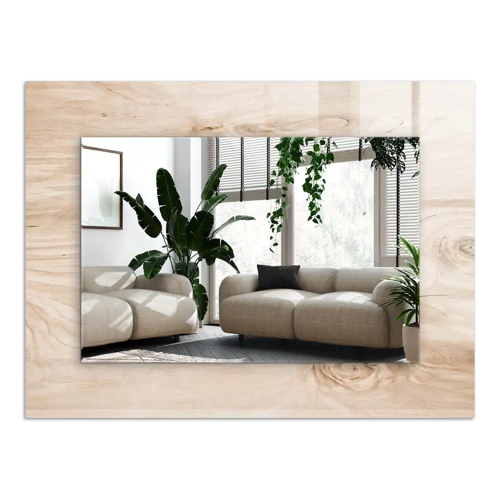 Rectangular mirror print Wood with knots
