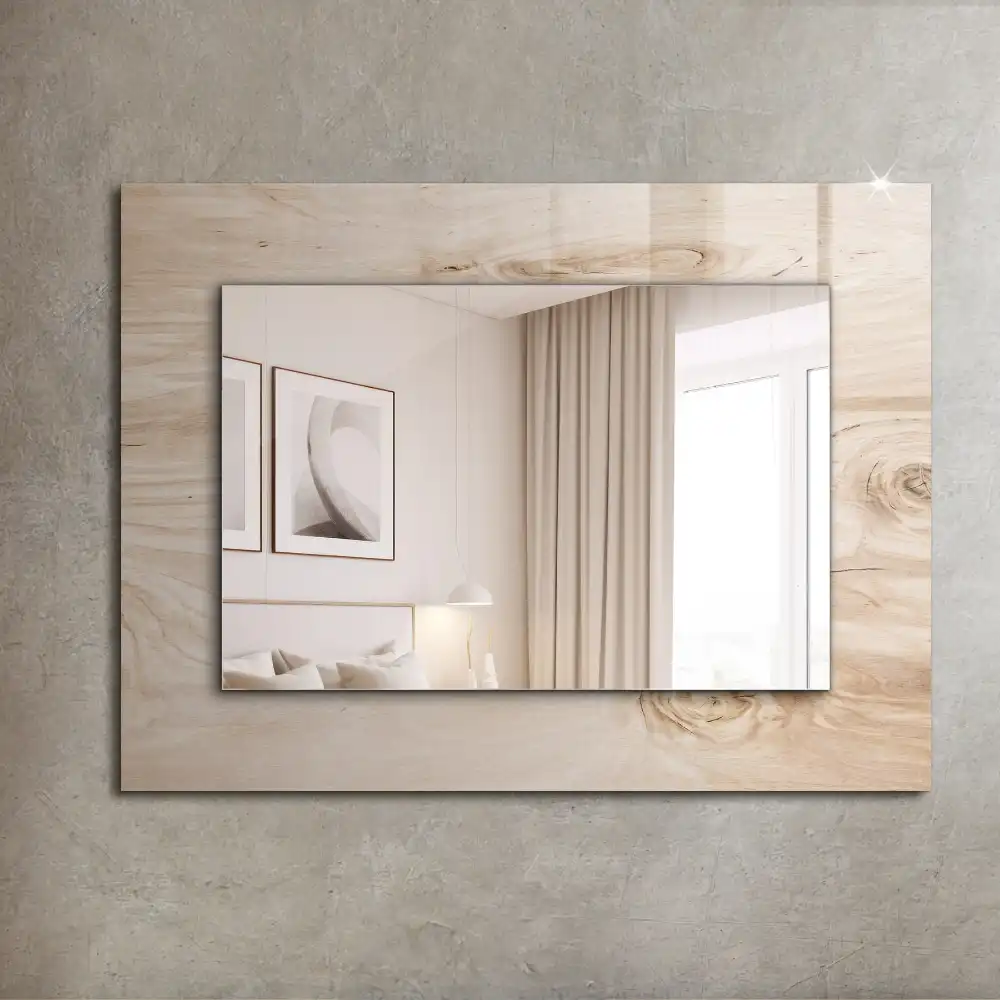 Rectangular mirror print Wood with knots
