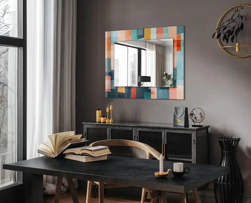 Rectangular mirror print Colorful abstract rectangles