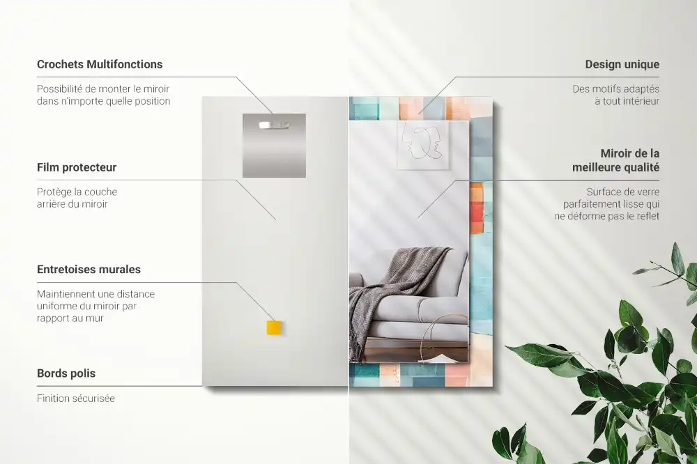 Rectangular mirror print Colorful abstract rectangles