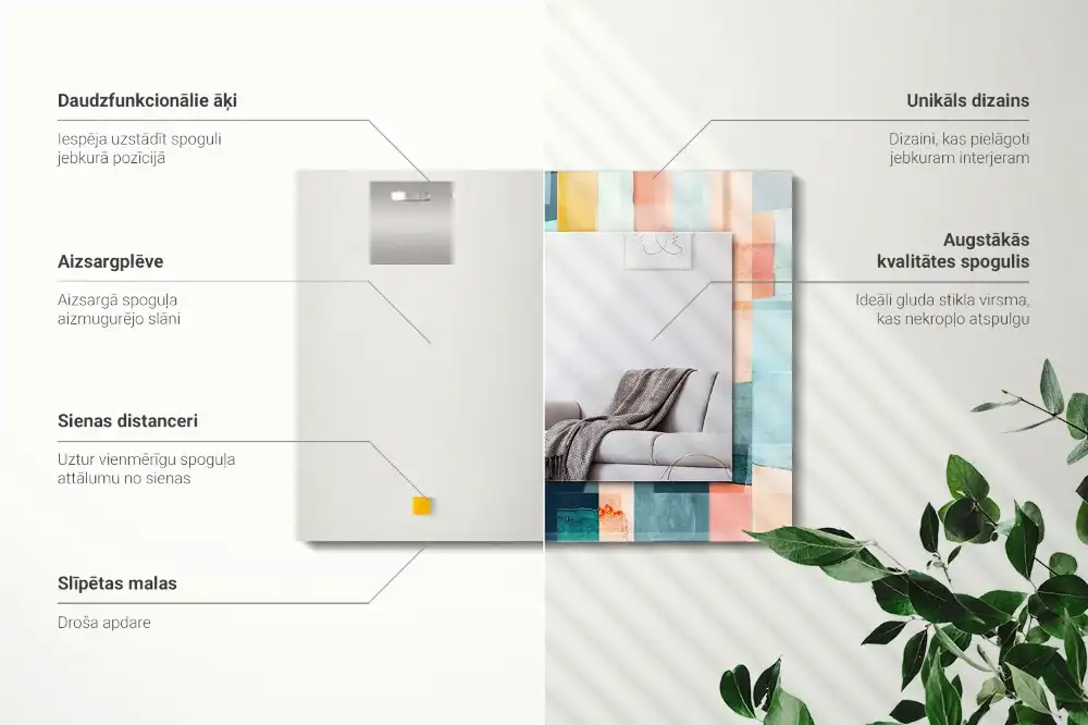 Rectangular mirror print Colorful abstract rectangles