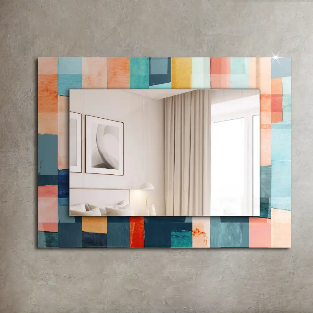 Rectangular mirror print Colorful abstract rectangles