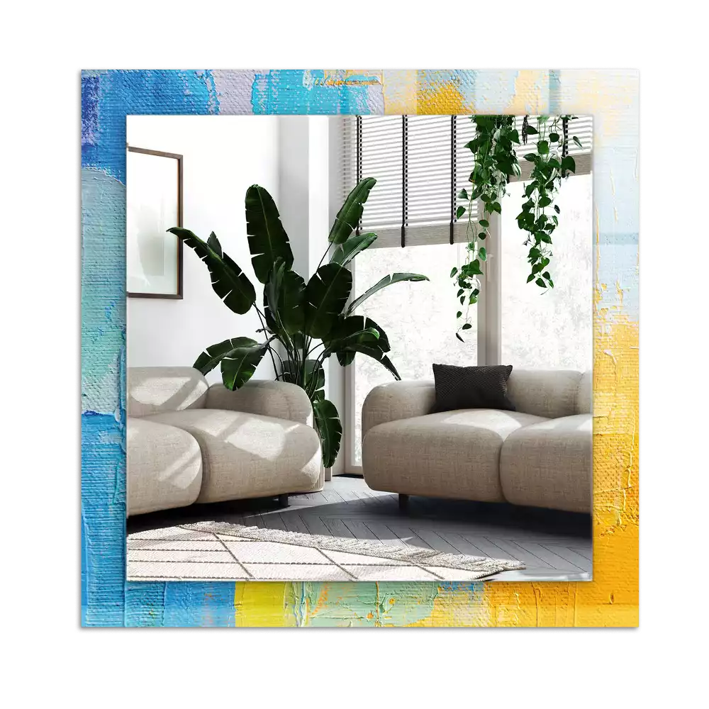 Rectangular wall mirror design Abstract oil painting