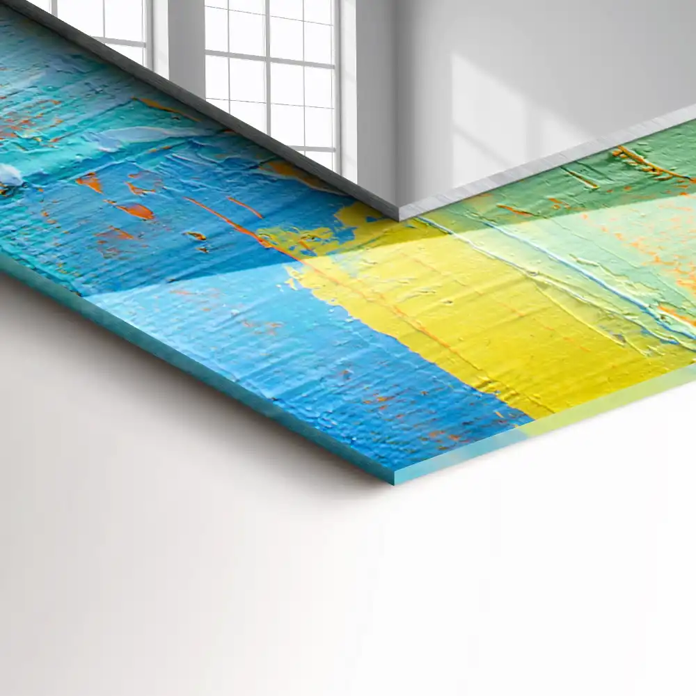 Rectangular wall mirror design Abstract oil painting