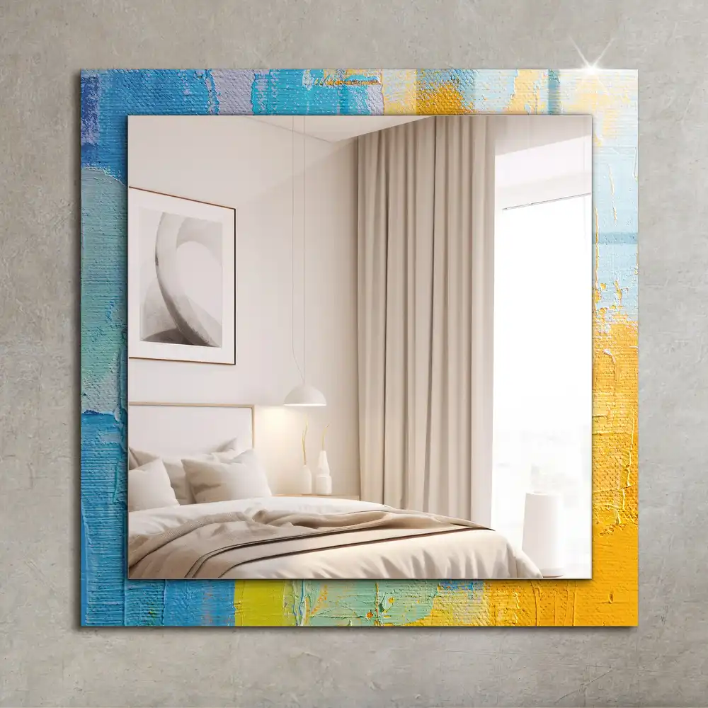 Rectangular wall mirror design Abstract oil painting