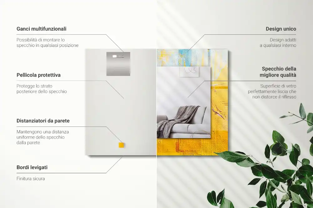 Rectangular wall mirror design Abstract oil painting