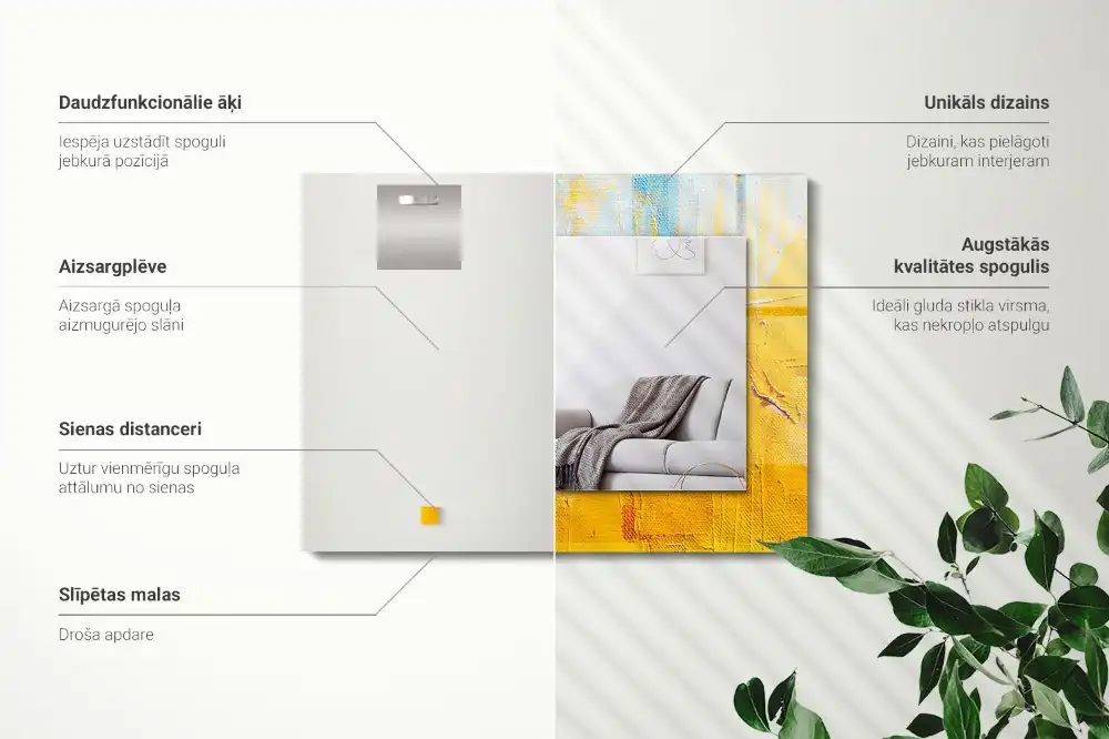 Rectangular wall mirror design Abstract oil painting