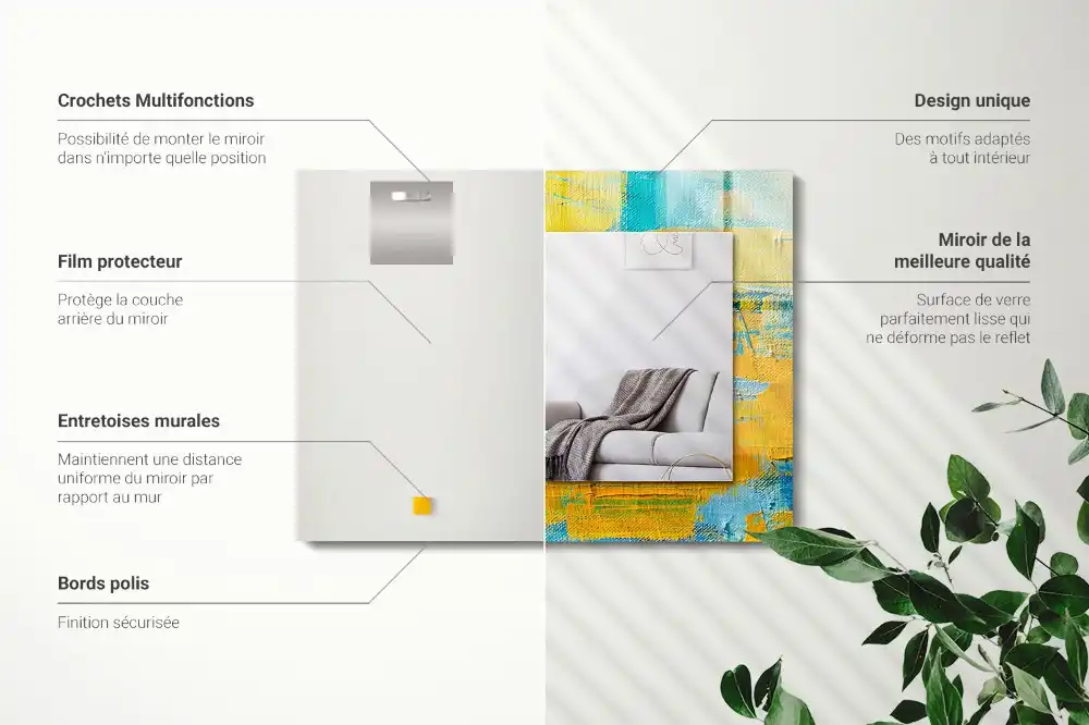 Rectangular decorative mirror Abstract oil painting