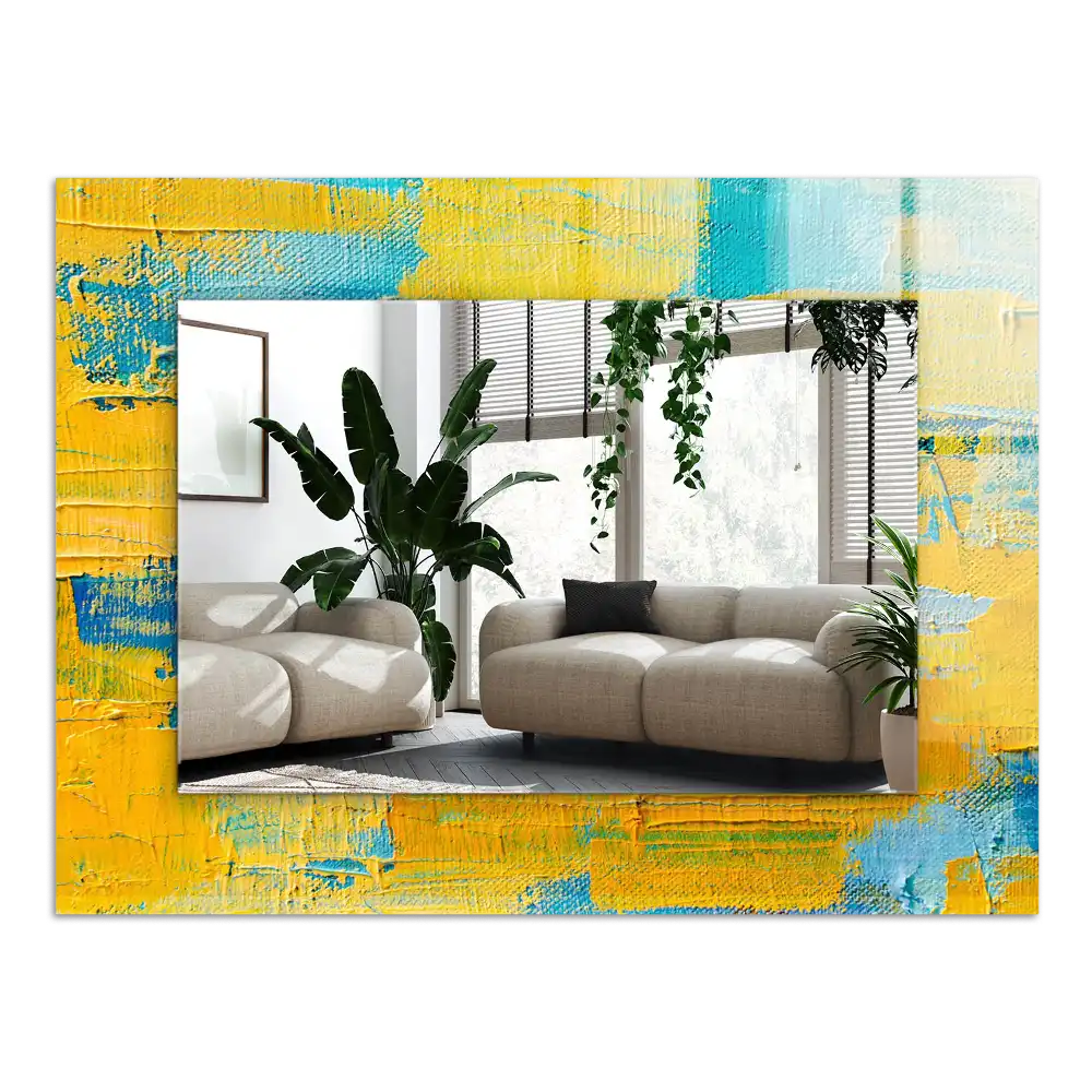 Rectangular decorative mirror Abstract oil painting