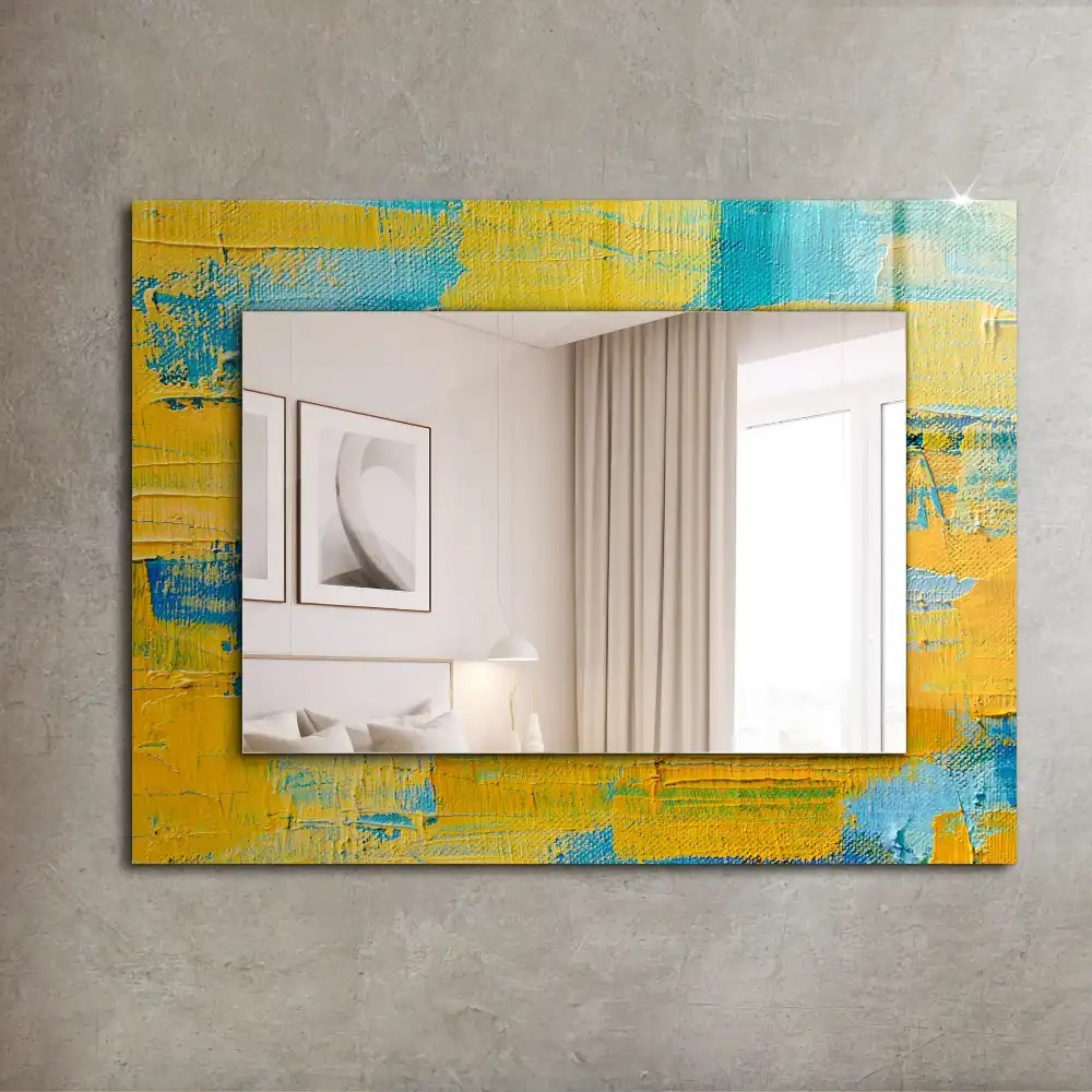 Rectangular decorative mirror Abstract oil painting